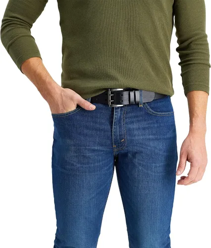 Vista 5 de Levi's Cinturón de mezclilla casual para hombre con hebilla de doble punta