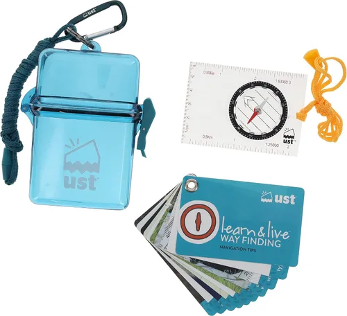Vista 4 de UST Learn & Live - Kits educativos para exteriores con tarjetas impermeables, herramientas y estuche hermético para senderismo, camping, mochileros