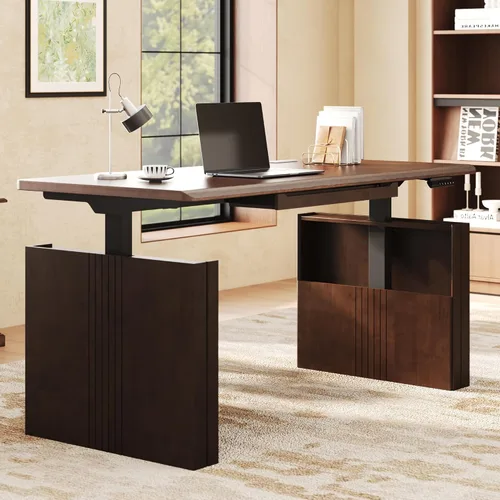 Vista 19 de FLEXISPOT WoodiX - Escritorio ejecutivo de pie de madera maciza