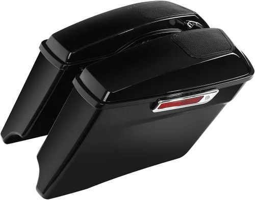 Vista 9 de TCT-MOTORPARTS Alforjas rígidas extendidas de 4 pulgadas, color gris, aptas para Harley CVO Touring modelos FLT, FLHT, FLHTCU, FLHRC, Road King