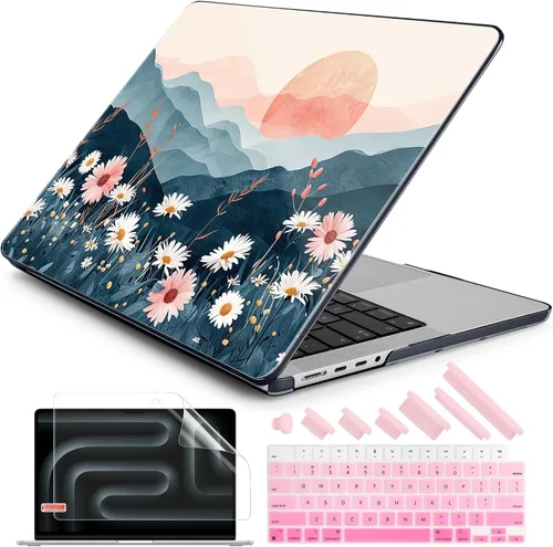 Vista 13 de DONGKE Funda para M5 MacBook Pro de 14 pulgadas 2025 2024-2021 M4 M3 M2 M1, cubierta de carcasa dura de plástico compatible con A3434 A3112 A3401