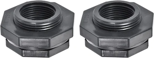 Vista 8 de M METERXITY Paquete de 2 accesorios de mamparo de PVC – Conector de tanque de agua de doble rosca, con junta de silicona, para acuarios