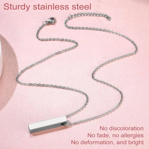 Vista 75 de FindChic Collares personalizados con urna para cenizas, barra vertical, gato, luna, reloj de arena, garra de perro, acero inoxidable, chapado en oro