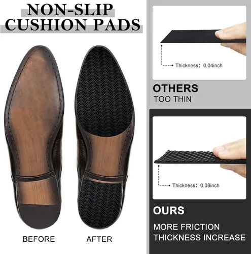 Vista 3 de 10 empuñaduras para zapatos en la parte inferior de los zapatos de 3.1 x 5.1 pulgadas, almohadillas antideslizantes antideslizantes para zapatos