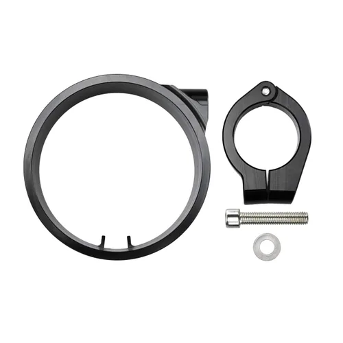 Vista 2 de Soporte de Reubicación con Abrazadera para Manillar Lateral del Velocímetro Compatible con Harley Sportster XL 48 1993-actual Dyna 1993-2005