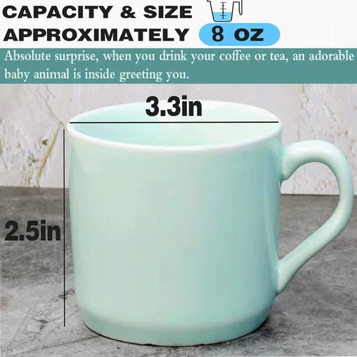 Vista 4 de Chick Taza de Café 3D Taza de Cerámica de Lindo Animal de Dibujos Animados - Animal Bebé Adentro, Mejor Taza de Oficina y Regalo de Cumpleaños 8 OZ