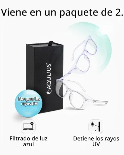 Vista 2 de Aqulius 2 Pack Stylish Safety Glasses Goggles, Scratch Resistant, Safety Glasses for Women, Blue Light, Glasses for Nurses