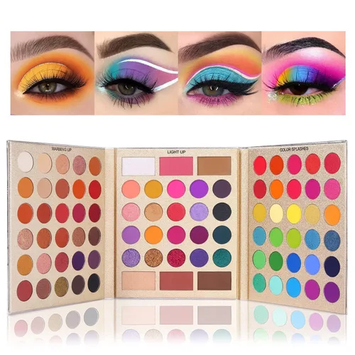Vista 11 de UCANBE Paleta de sombra de ojos desnudos de 60 colores, paleta de maquillaje de desnudos neutros cálidos, brillo mate natural, sombras de ojos