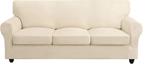 Vista 67 de SearchI Funda elástica para sofá, funda para sillón de 2 piezas con funda de cojín separada para silla, protector de muebles lavable para sala