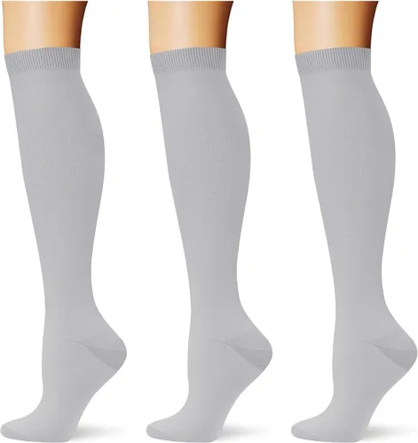 Vista 33 de (3 pares) Calcetines de compresión 20-30 mmHg, calcetines largos hasta la rodilla para mujeres y hombres, soporte atlético, para viajes y uso diario