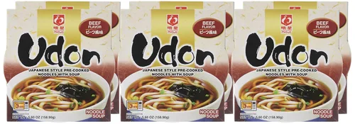 Vista 2 de Myojo Tazón de fideos Udon saborizados, carne de res, 5.6 onzas (paquete de 6)