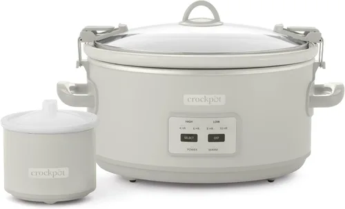 Vista 8 de Crock-Pot Olla de cocción lenta Cook and Carry de 7 cuartos con control táctil, 4 configuraciones preprogramadas, recipiente de cerámica extraíble