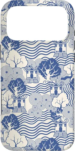 Vista 20 de Blue Pagoda Chinoiserie Pattern Case for iPhone 17