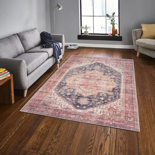 Vista 307 de GLN Rugs Traditional Collection - Alfombra de felpilla lavable a máquina, tradicional lavable, antideslizante, alfombra de felpilla de pelo corto