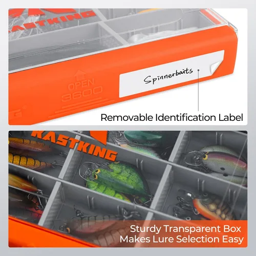 Vista 5 de KastKing HyperSeal Caja de aparejos de pesca impermeable, bandejas impermeables 3600 y 3700, organizador con divisores removibles, caja de señuelos