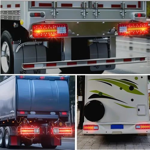 Vista 7 de Ourbest Luces traseras para camión, remolque, RV, reversa, trasera, parada, luz de freno de señal de giro de 11 pulgadas para caravanas