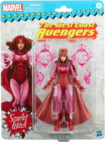 Vista 9 de Marvel Legends Series Scarlet Witch - Figura de acción de embalaje retro de 6 pulgadas, 4 accesorios