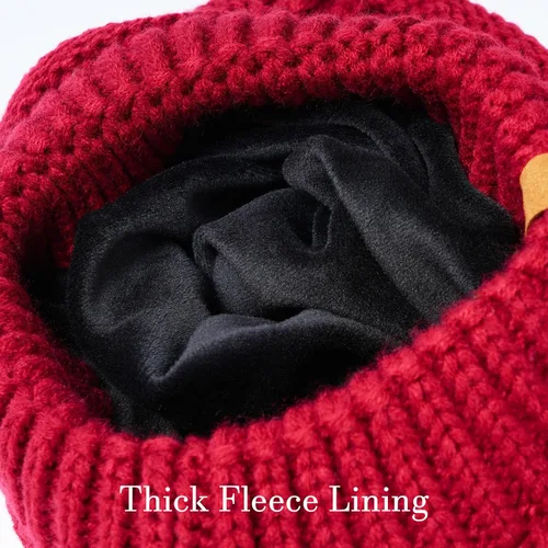 Vista 2 de Gorro de invierno unisex, regalos para mujeres y hombres, gorro de calavera de punto a rayas