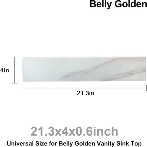 Vista 3 de Belly - Salpicadura lateral dorada para tocador de baño, solo accesorio a juego
