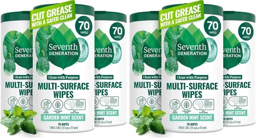 Vista 12 de Seventh Generation Toallitas de limpieza multisuperficie, aroma a menta de jardín, corta grasa y mugre, 35 toallitas