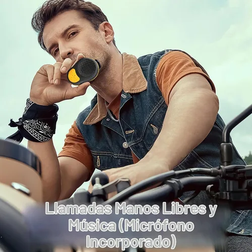 Vista 5 de Altavoz Bluetooth Portátil Clip On, Pequeño Altavoz Portátil, Mini Altavoz Bluetooth Impermeable con Micrófono para Ejercicios de Carrera hasta 24H