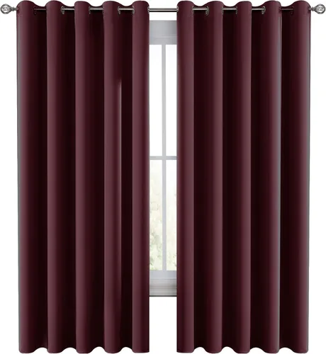 Vista 30 de LUX Décor - Juego de 2 paneles de cortinas opacas de alta calidad de 63 pulgadas de largo, cortinas de oscurecimiento de habitación con aislamiento