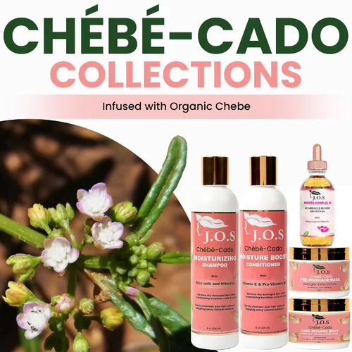 Vista 5 de J'Organic Solutions Kit de cuidado del cabello Chebe-Cado 5 en 1, prechampú, máscara capilar de arcilla, champú hidratante, acondicionador