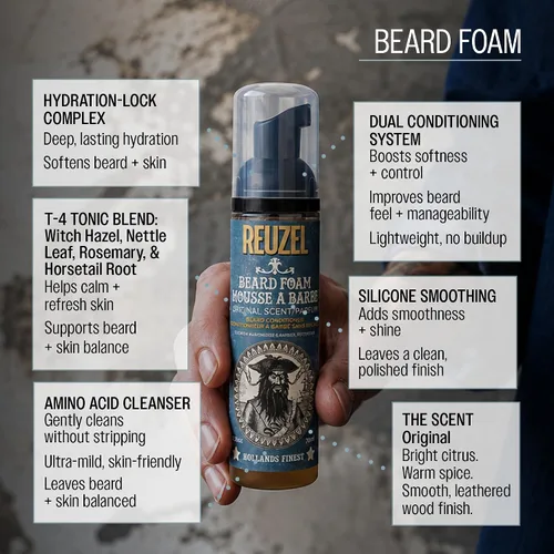 Vista 5 de Reuzel Espuma para barba, reduce la caspa y la picazón en la piel, 2.36
