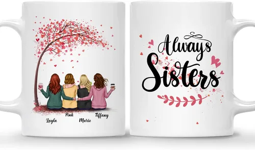 Vista 19 de Gossby - Taza de café personalizada para mujer, 2 unidades, con nombres personalizados Taza personalizada para dos mujeres, taza de café