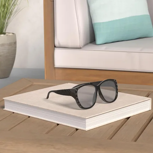 Vista 2 de PZ - Gafas de sol polarizadas para mujer para cubrir sobre gafas graduadas con protección UV