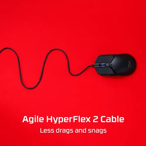 Vista 5 de HyperX Pulsefire Haste 2 - Mouse para juegos con cable, ultraligero, 1.87 oz, frecuencia de sondeo de 8000 Hz, sensor de precisión, cable Hyperflex