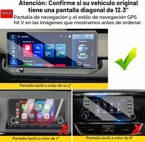 Vista 2 de Moonlinks Protector de pantalla compatible con Honda Accord 2025 2024 2023 de 12.3 pulgadas, protector de pantalla de vidrio templado, dureza 9H