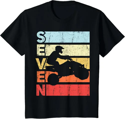 Vista 44 de ATV 7th Birthday Party ATV 4 Wheeler - Camiseta de cumpleaños temática cuádruple Negro