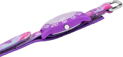Vista 4 de Disney Minnie Mouse - Reloj analógico de cuarzo con correa de nailon para niños, Púrpura, Moderno