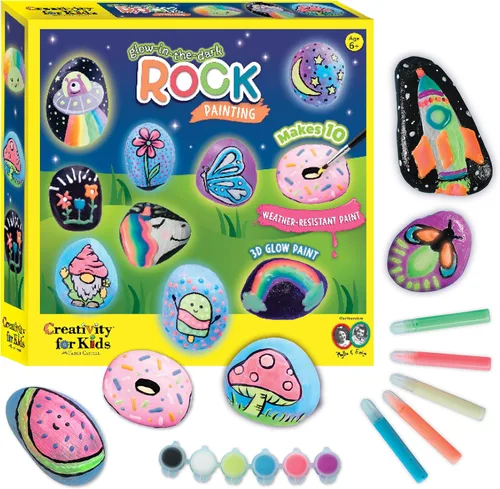 Vista 9 de Creativity for Kids Kit de pintura de rocas para escondidas navideñas Pintura, decora y oculta 10 rocas festivas Kit de manualidades navideñas