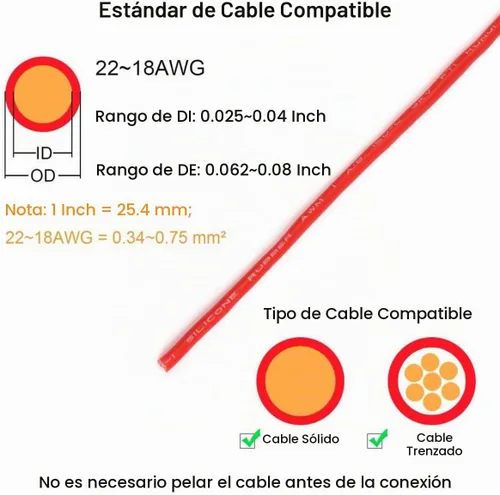 Vista 4 de Conectores de cable de bajo voltaje Kalolary 20 Pack 2 Pin 3/2 Way Wire Paquete de 20 T-I tipo