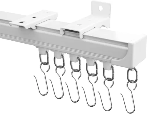 Vista 11 de Hoeflife Rieles para Cortinas de Techo, Riel para Cortinas de Montaje en Pared, Riel para Cortinas de Montaje en Techo de Servicio Pesado, Rieles