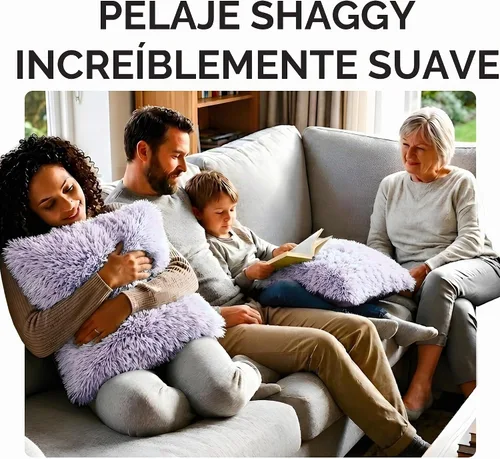 Vista 7 de Cheer Collection Almohadas Decorativas para Sofá y Cama, Almohadas Decorativas Suaves de Pelo Largo con Rellenos Incluidos, Acogedoras Almohadas