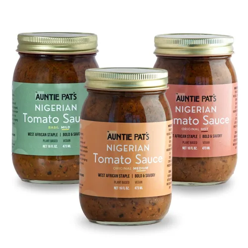 Vista 8 de Auntie Pat's - Salsa de tomate nigeriana- Vegana, estofado nigeriano, bajo en carbohidratos, arroz Jollof, ingredientes limpios, apto para dieta