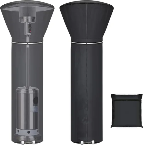 Vista 8 de Cubierta para calentador de patio impermeable con cremallera y bolsa de almacenamiento, cubierta para calentador al aire libre con características a