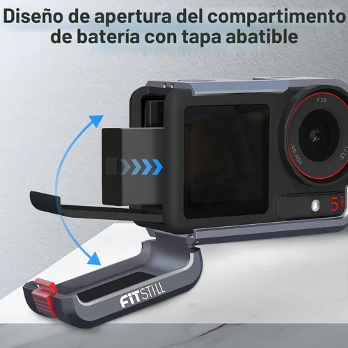 Vista 2 de FiTSTILL Funda protectora de metal para DJI Osmo Action 5 Pro/Action 4/Action 3, carcasa rígida protectora antiarañazos con cubierta para lente