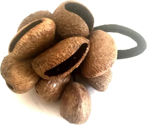 Vista 2 de Jive Maracas - Instrumento de percusión de sonajero de semillas de castaño - Hecho a mano - Nice Sound Brand (mango negro)