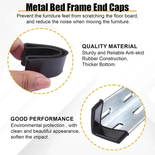 Vista 3 de Fuoequl Protector de marco de cama Guards 1-1/2 "x 1-1/2" Borde esquina End Covers/Caps Bed Frame Caps