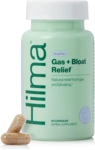 Vista 9 de Hilma Daily Movement Duo para el alivio del estreñimiento y la hinchazón en mujeres, Gas Plus para alivio de la hinchazón (50 cápsulas veganas)