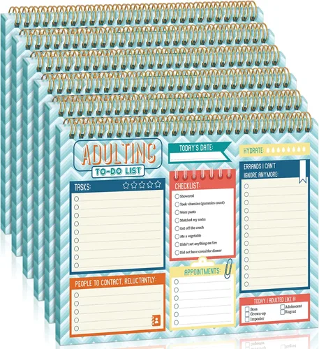 Vista 9 de Glenmal Paquete de 6 Libretas de Tareas Sin Fecha, Libreta de Tareas Diarias, Planificador Diario, 180 Hojas para Adultos, Estudiantes, Oficina