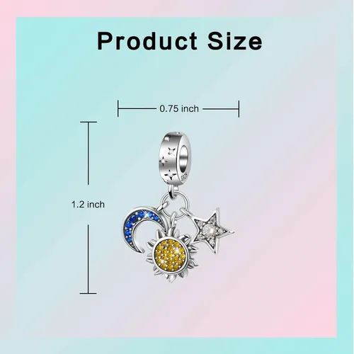 Vista 6 de Abalorio de plata de ley 925 para madre, hija, abuela, para familia, amor, madre, hija, abuela, para pulseras, collares, dijes, abalorios, joyería