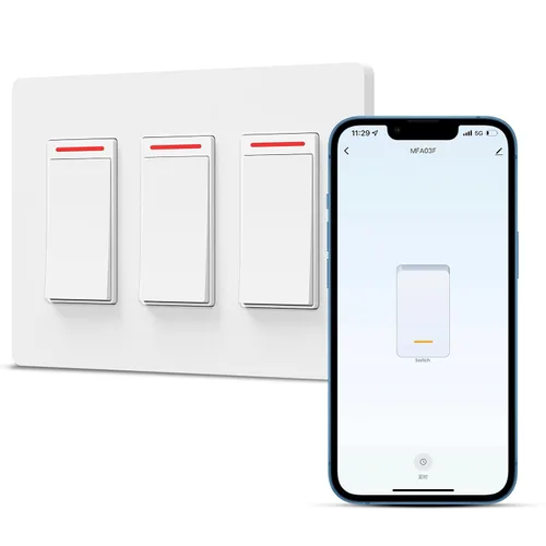Vista 9 de Milfra Interruptor de luz inteligente unipolar, interruptor inteligente 2024 modelo nuevo 10A, compatible con Alexa, Siri y Assistant, control por