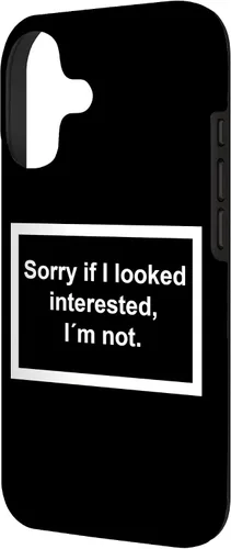 Vista 2 de Sorry if I Looked Interested, I'm not. Funny Black Phone Case for iPhone 17