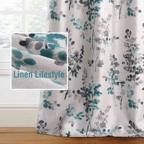 Vista 17 de H.VERSAILTEX Cortinas opacas de lino de 45 pulgadas de largo para dormitorio/sala de estar con aislamiento térmico con ojales, cortinas de lino