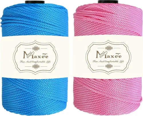 Vista 19 de Cordón de macramé de poliéster de alta calidad de 0.118 in × 218 yardas, 0.118 in, 100% polipropileno, ideal para ganchillo, ganchos de pared